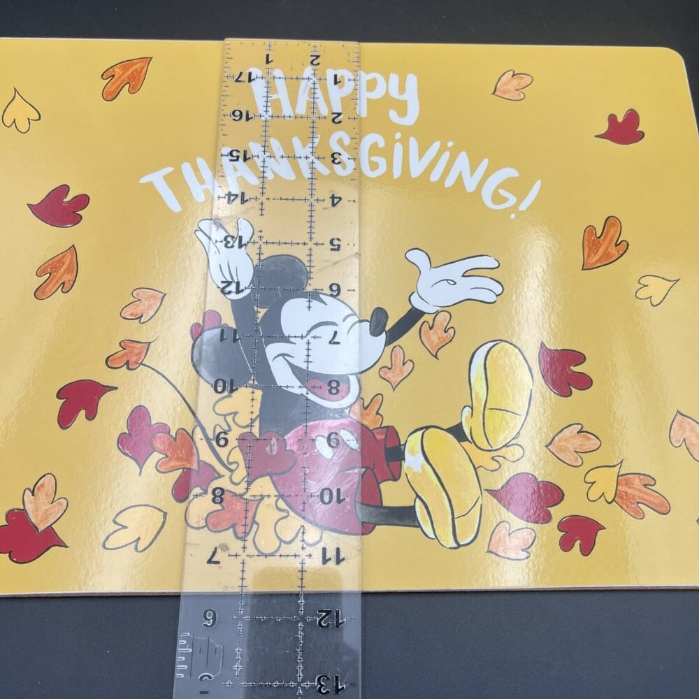 Pottery Barn Kids Disney Mickey Mouse Thanksgiving Fall Cork Placemats Set Of 3 - Picture 12 of 12